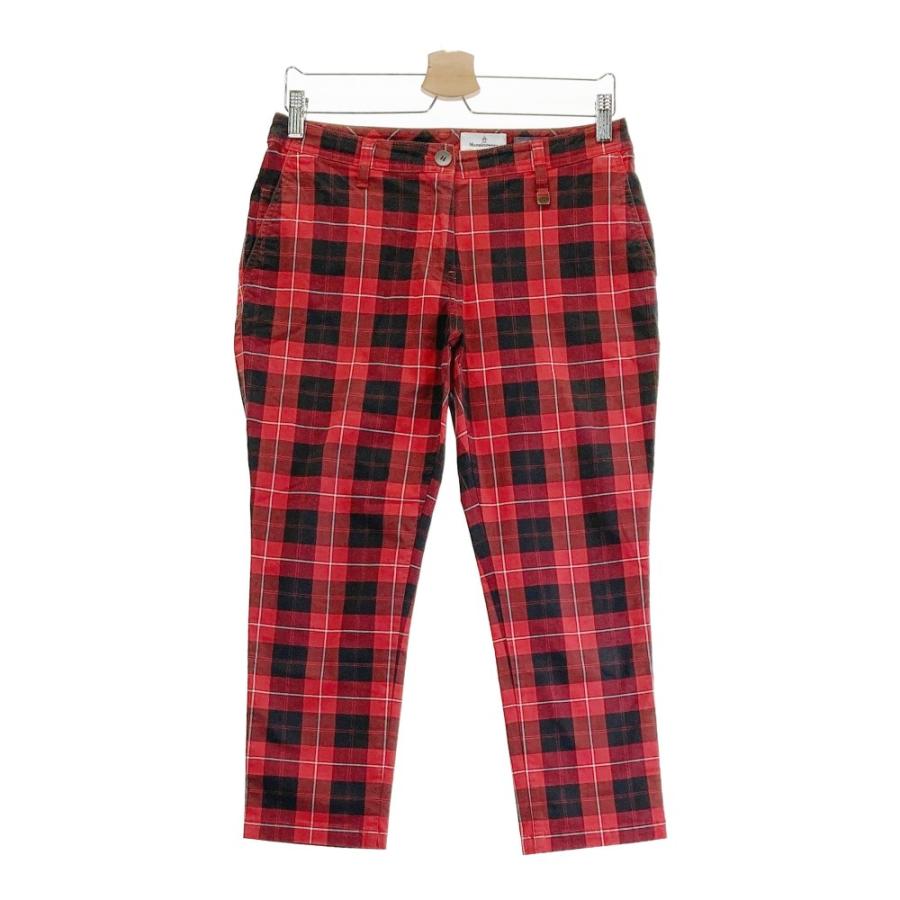 【未着用】 Munsingwearレディース グロップドパンツ タグ付き L Munsingwear（マンシングウェア） PRESTIGE クロップドパンツ チェック