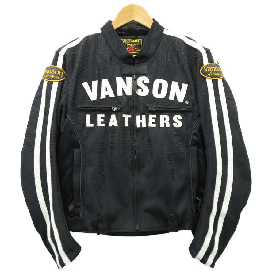 美品】VANSON バンソン VS21105S メッシュライダースジャケット 