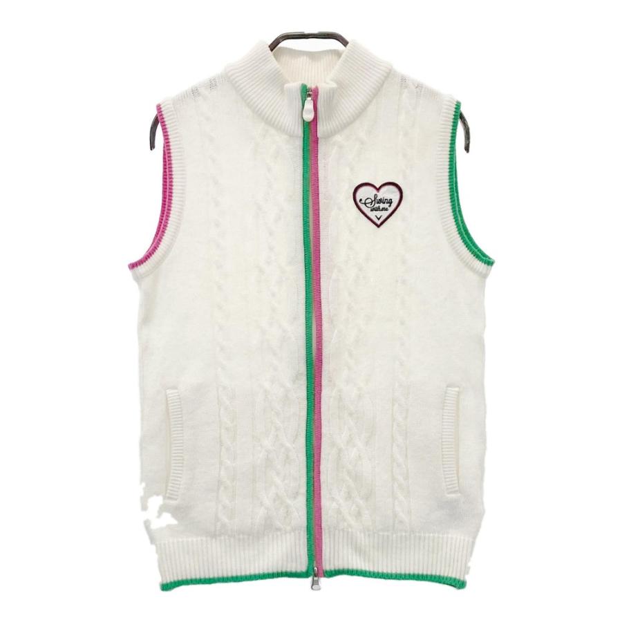 サイズ：LL CALLAWAY キャロウェイ  ニットベスト  ホワイト系 [240101461392] ゴルフウェア レディース ストスト Callaway CALLAWAY キャロウェイ ニット ジップベスト ホワイト