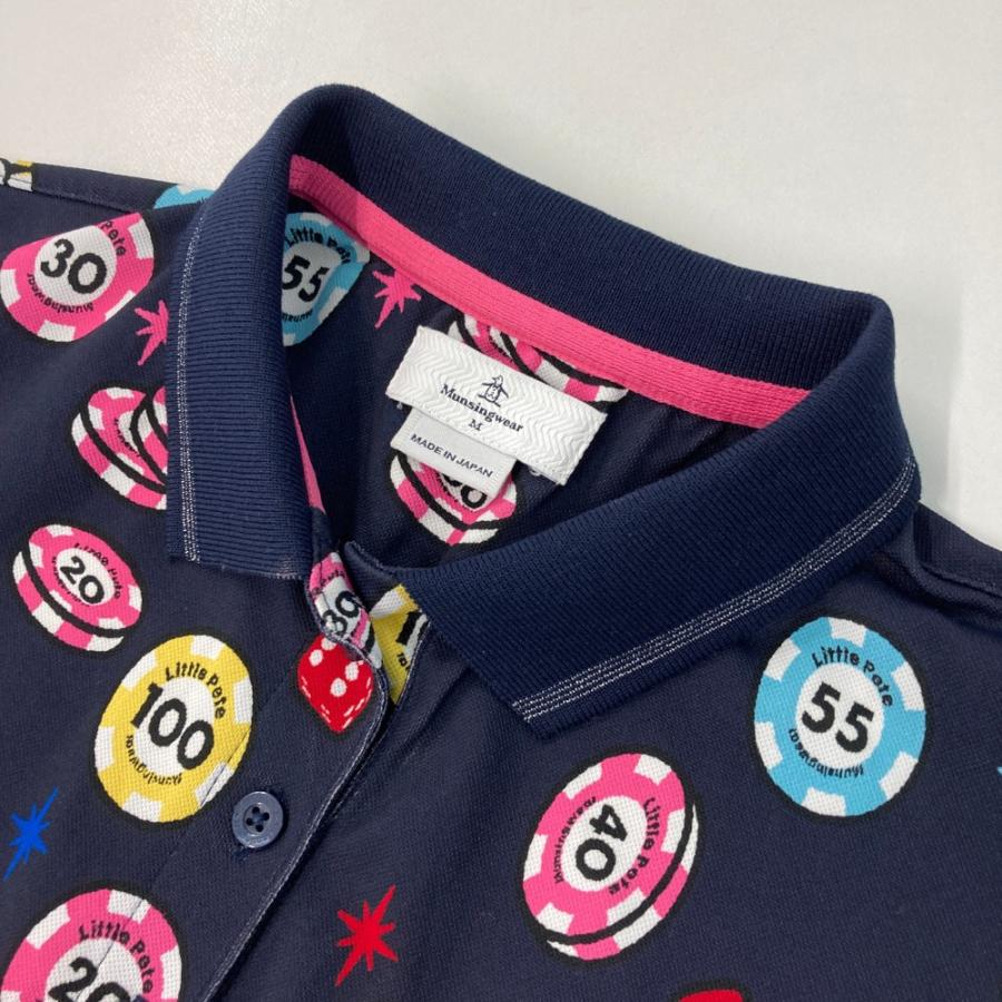 Munsingwear（マンシングウェア） 半袖ポロシャツ 総柄 ネイビー系 M 