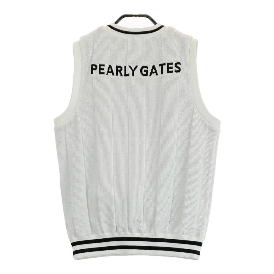 サイズ：1 PEARLY GATES パーリーゲイツ  ウール混 リバーシブル ニットベスト  ホワイト系 [240101457056] ゴルフウェア レディース ストスト PEARLY GATES パーリーゲイツ リバーシブル ニット ベスト