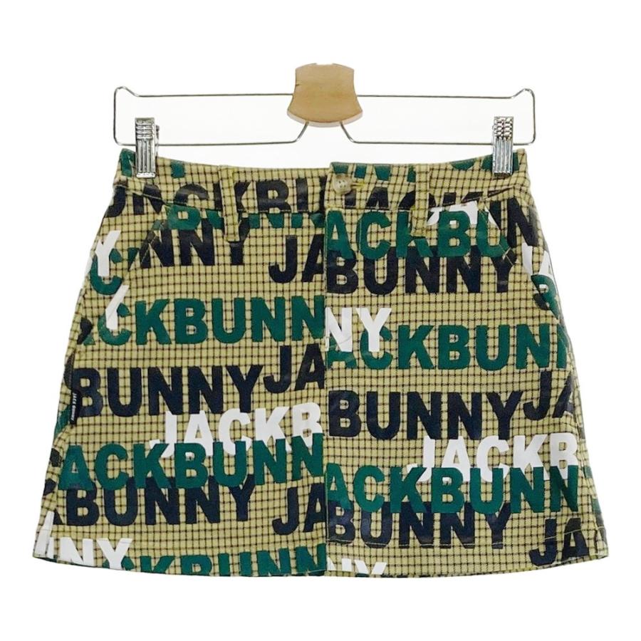 美品★JACK BUNNY ★インナー付 ロゴ入りストレッチスカート★サイズ1 Jack Bunny!! JACK BUNNY ジャックバニー インナー付 ストレッチ