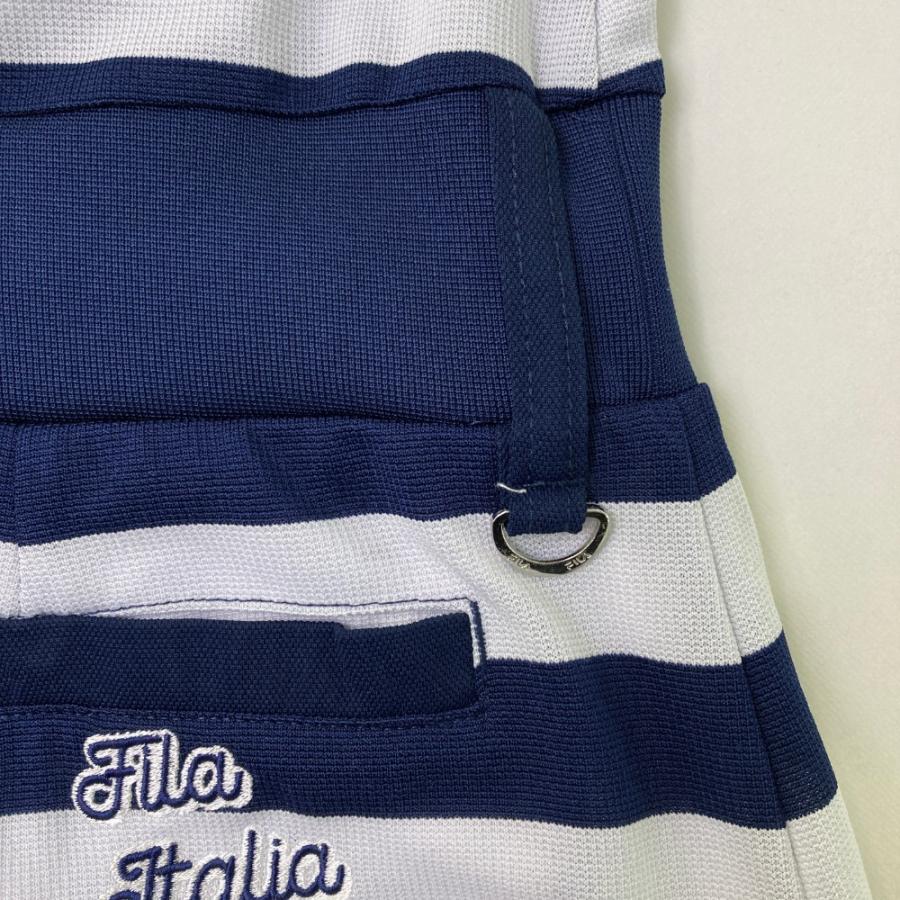 FILA GOLF フィラゴルフ 半袖ワンピース ボーダー柄 ネイビー系 M