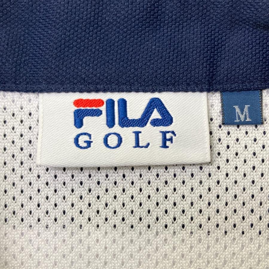 FILA GOLF フィラゴルフ 半袖ワンピース ボーダー柄 ネイビー系 M