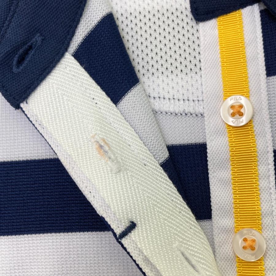 FILA GOLF フィラゴルフ 半袖ワンピース ボーダー柄 ネイビー系 M