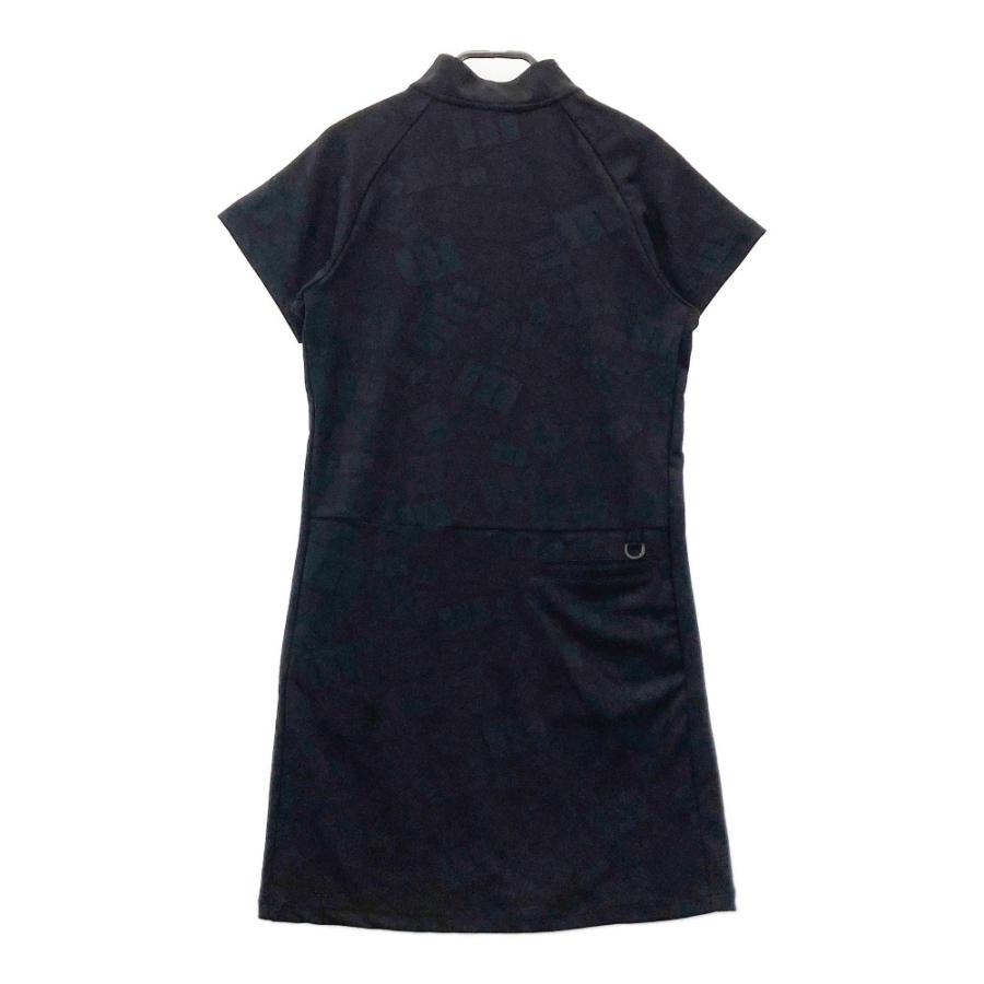 サイズ：LL MUNSING WEAR マンシングウェア  ハーフジップ半袖ワンピース 総柄 ブラック系 [240101437009] ゴルフウェア レディース ストスト Munsingwear MUNSING WEAR マンシングウェア ハーフジップ 半袖