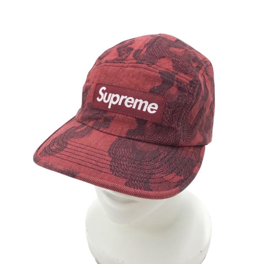 Supreme（シュプリーム） 23SS Flames Jacquard Denim Camp Cap レッド