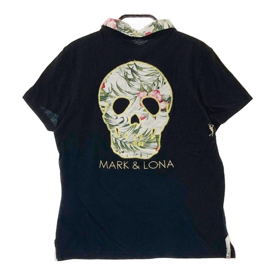 MARK&LONA（マークアンドロナ） 半袖ポロシャツ スカル刺繍 ブラック系