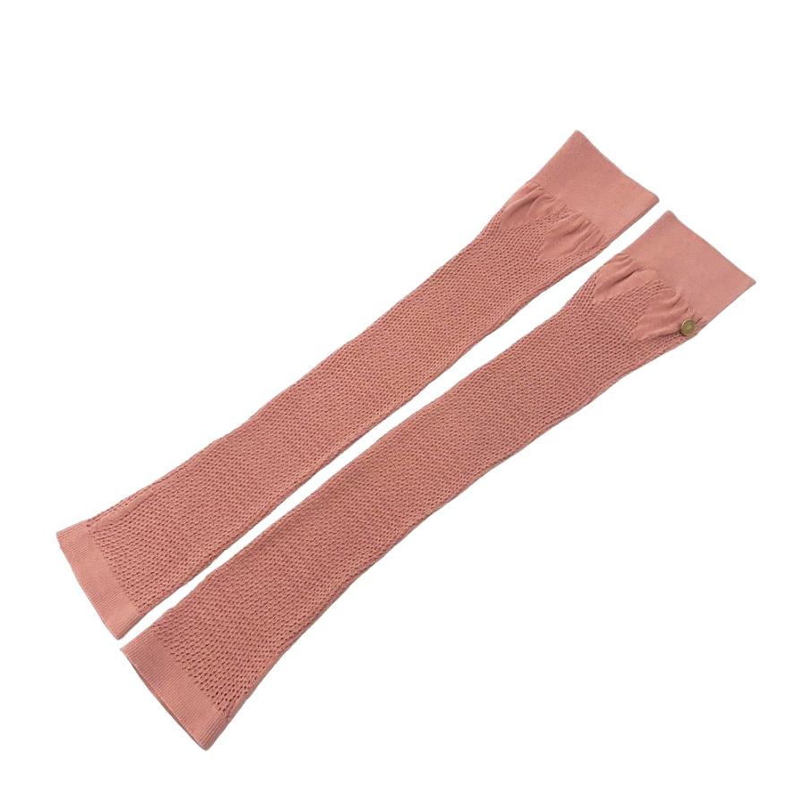 CHANEL シャネル ニット アームカバー ココマーク チャーム ピンク系 M  