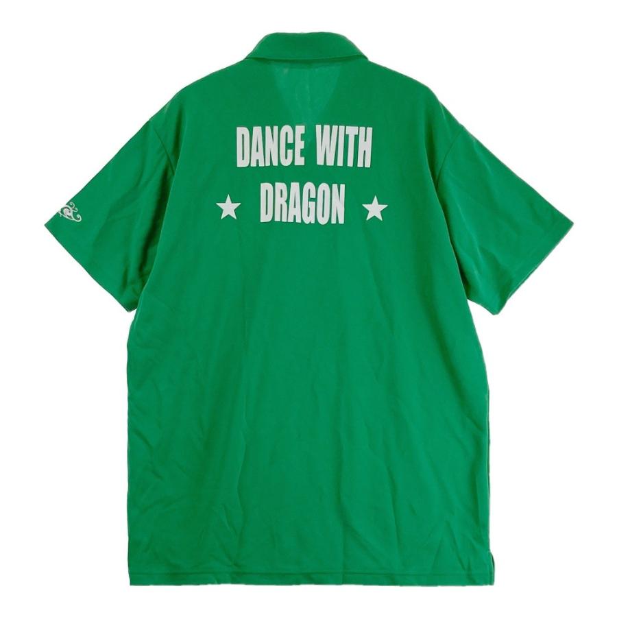 サイズ：4 DANCE WITH DRAGON ダンスウィズドラゴン  半袖ポロシャツ 総柄 グリーン系 [240101363698] ゴルフウェア メンズ ストスト Dance With Dragon DANCE WITH DRAGON ダンスウィズドラゴン