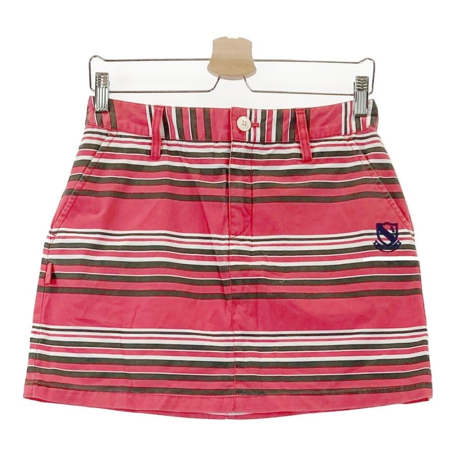 PEARLY GATES パーリーゲイツ ストレッチスカート ボーダー柄 レッド系  