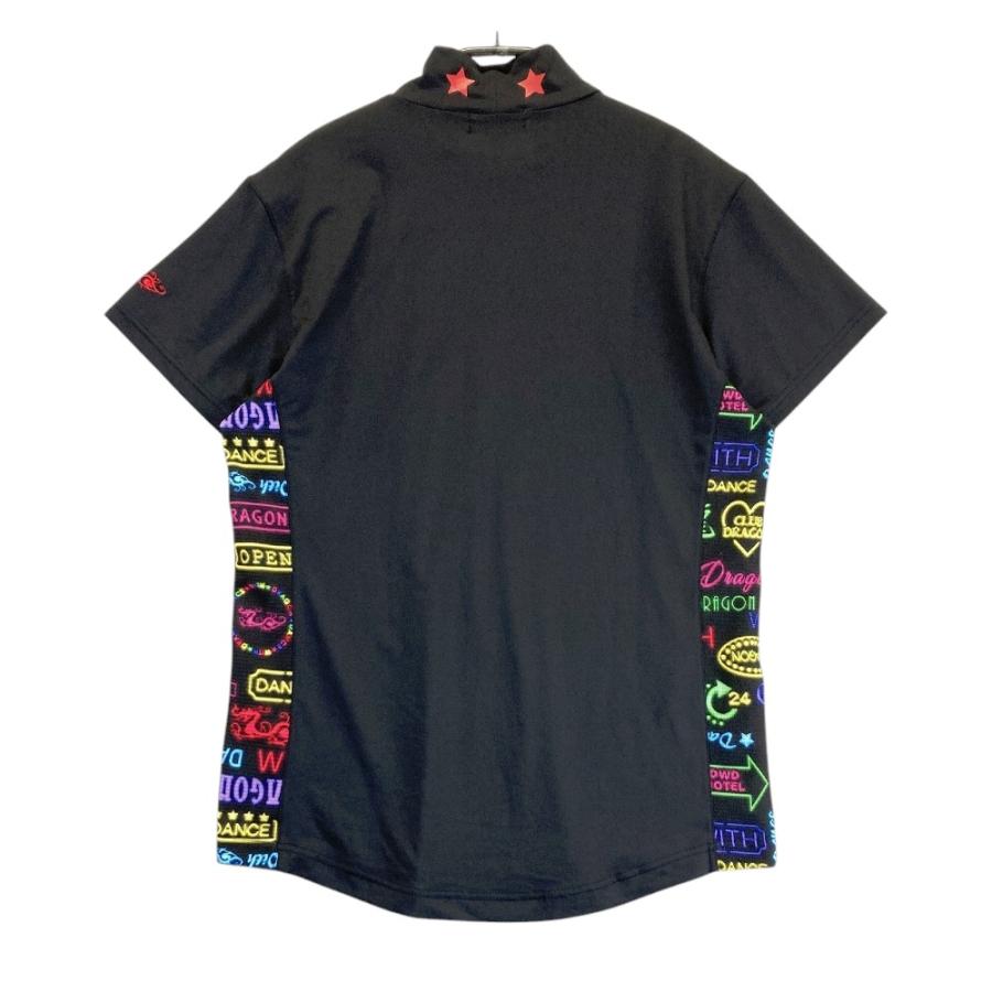 サイズ：2 DANCE WITH DRAGON ダンスウィズドラゴン  ハイネック半袖Tシャツ  ブラック系 [240101243549] ゴルフウェア メンズ ストスト DANCE WITH DRAGON ダンスウィズドラゴン ハイネック半袖Tシャツ