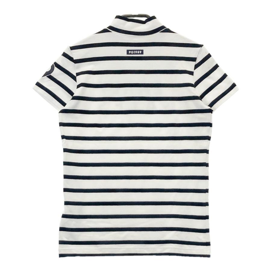 パーリーゲイツホワイトボーダー半袖ハイネックカットソーサイズ0