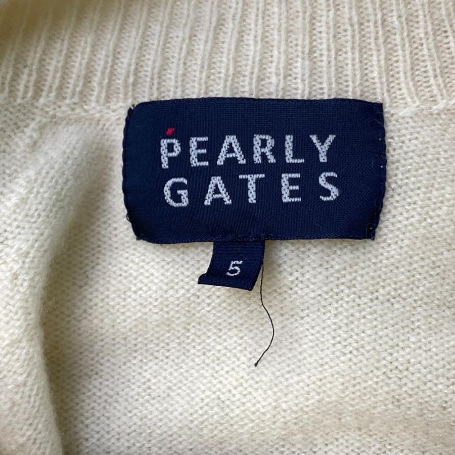 PEARLY GATES パーリーゲイツ カシミヤ混 長袖ニットパーカー ホワイト  