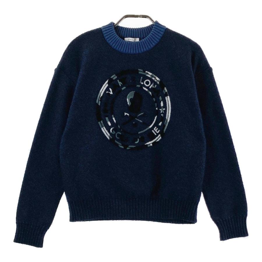 【美品】マークアンドロナ MARK&LONA ニット ウール混 ネイビー系 38 美品】マークアンドロナ MARK&LONA ニット ウール混 ネイビー系 38