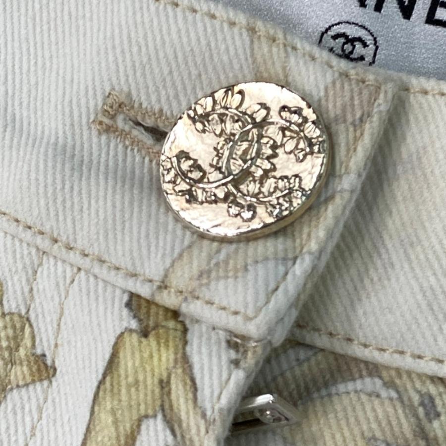 CHANEL シャネル P57940V44059 クロップド デニムパンツ ボタニカル 総 