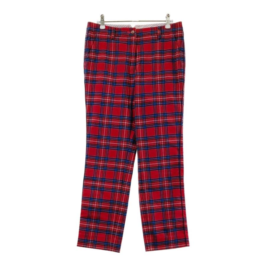 MUNSING WEAR マンシングウェア 半袖ワンピース チェック柄 レッド系 L