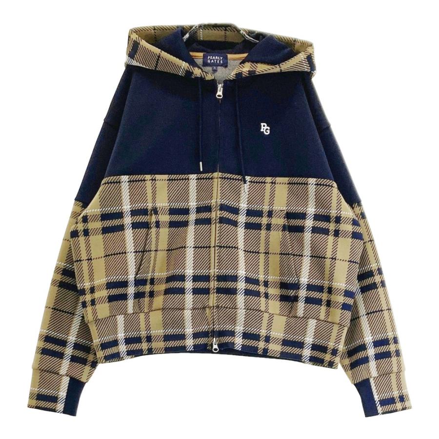 PEARLY GATES チェック柄フード付きセーター