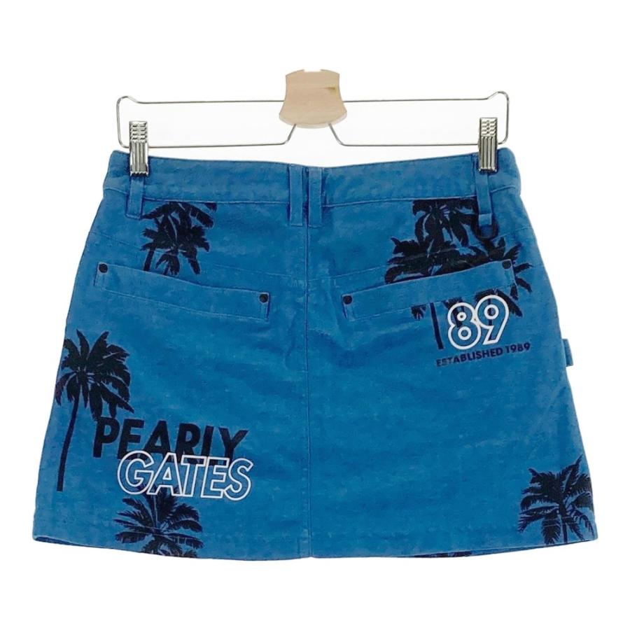 サイズ：1 PEARLY GATES パーリーゲイツ  スカート ヤシの木 総柄 ネイビー系 [240101643546] ゴルフウェア レディース ストスト PEARLY GATES（パーリーゲイツ） スカート ヤシの木柄 ブルー系 1