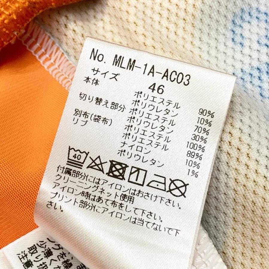 MARK&LONA マークアンドロナ ジップジャケット スカル ハイビスカス 総柄 オレンジ系 46 ゴルフウェア メンズ_3