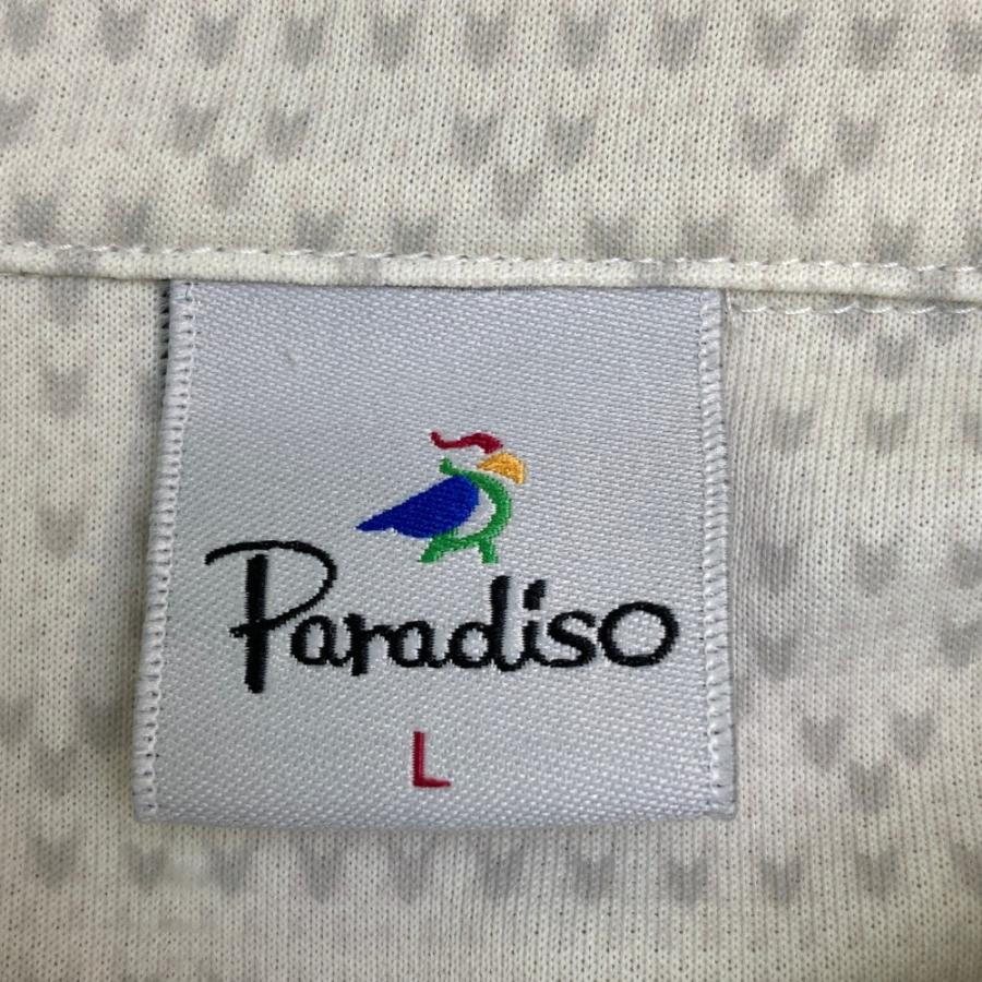 PARADISO パラディーゾ 長袖 ポロシャツ 総柄 ベージュ系 L ゴルフ