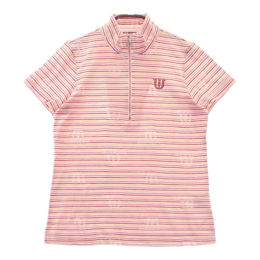 【未着用】 MU SPORTS レディース 半袖 ポロシャツ 40 エムユースポーツ 半袖シャツ 40 未着用】 MU SPORTS レディース 半袖