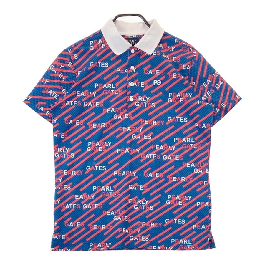 34 美品　PEARLYGATES GOLF 総柄　ポロシャツ PEARLY GATES パーリーゲイツ 2022年モデル 半袖ポロシャツ 総柄