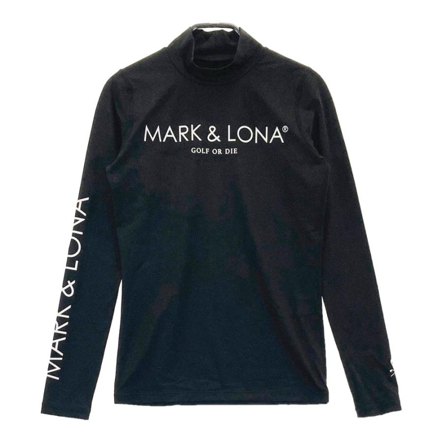 MARK&LONA マークアンドロナ ハイネック 長袖Tシャツ ロゴ ブラック系 