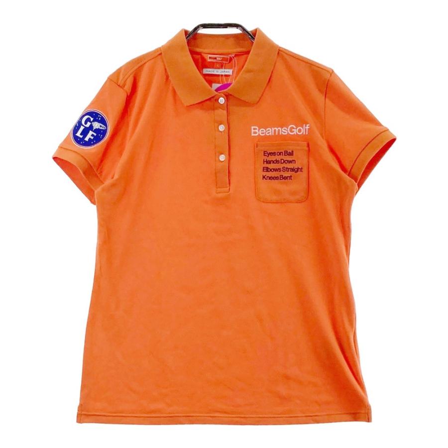 新品】BEAMS GOLF ビームスゴルフ 半袖ポロシャツ オレンジ系 L ゴルフ 