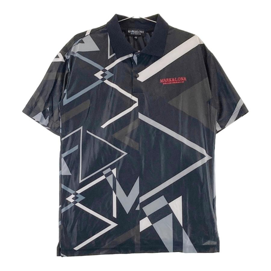 MARK&LONA マークアンドロナ 2023年 半袖ポロシャツ 総柄 ブラック系  