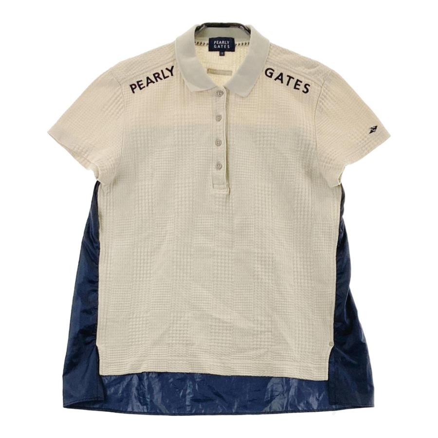 PEARLY GATES ポロシャツ ベージュ レディースSサイズ相当 PEARLY GATES（パーリーゲイツ） 切替 半袖ポロシャツ ベージュ系 1