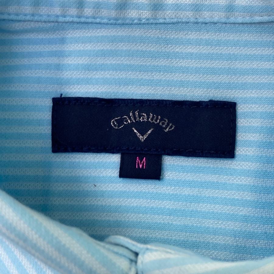 Callaway（キャロウェイ） 長袖ポロシャツ ストライプ柄 ブルー系 M