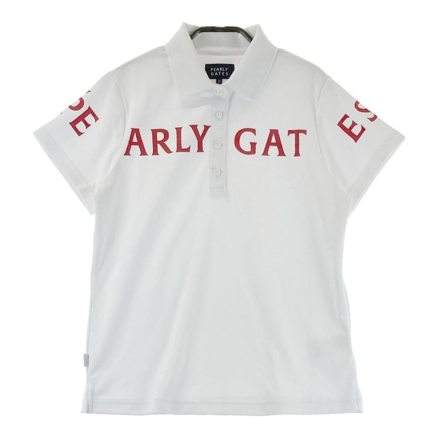 サイズ：1 PEARLY GATES パーリーゲイツ 2023年モデル 半袖ポロシャツ  ホワイト系 [240101474448] ゴルフウェア レディース ストスト PEARLY GATES パーリーゲイツ 2023年モデル 半袖ポロシャツ