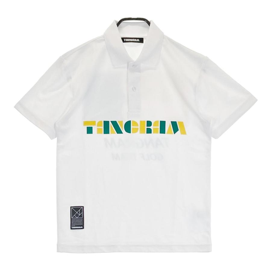 TANGRAM タングラム 半袖ポロシャツ ロゴプリント ホワイト系 XS  