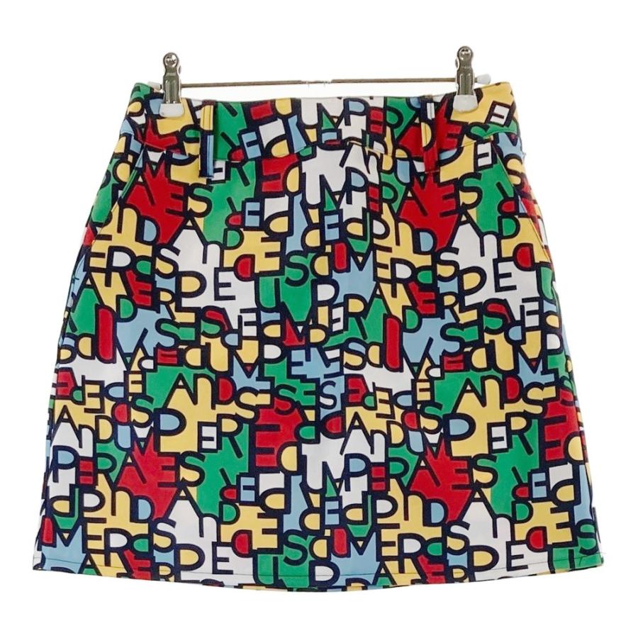 and per se（アンパスィ） スカート ロゴ 総柄 グリーン系 M ゴルフ