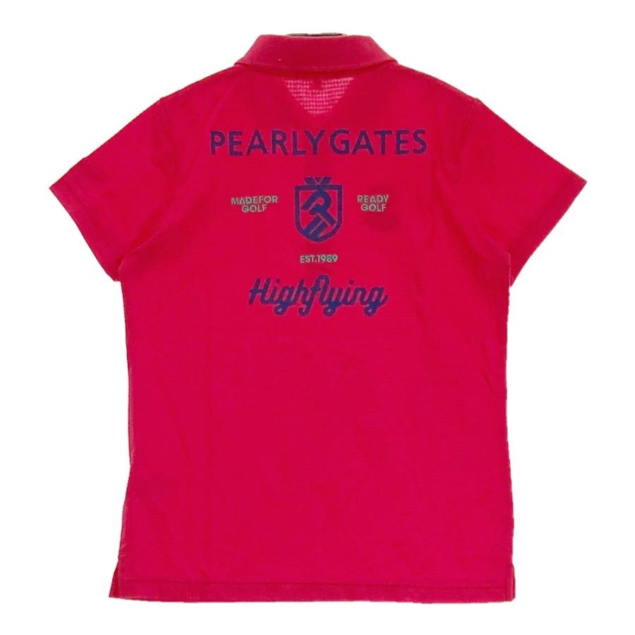 サイズ：0 PEARLY GATES パーリーゲイツ  半袖ポロシャツ  レッド系 [240101441269] ゴルフウェア レディース ストスト PEARLY GATES パーリーゲイツ 半袖ポロシャツ サッカー レッド系
