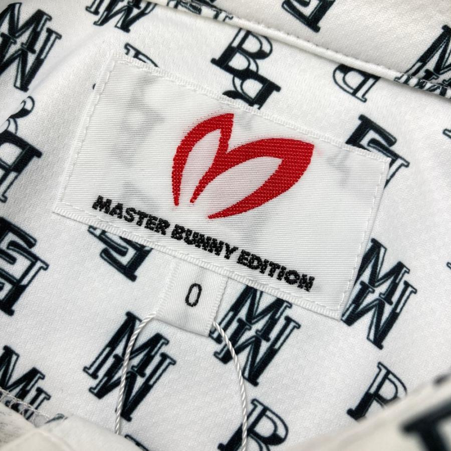 サイズ：0 MASTER BUNNY EDITION マスターバニーエディション 2023年モデル 半袖ポロシャツ 総柄 ロゴ ホワイト系 [240101266153] ゴルフウェア レディース ストスト MASTER BUNNY EDITION マスターバニーエディション 2023年モデル