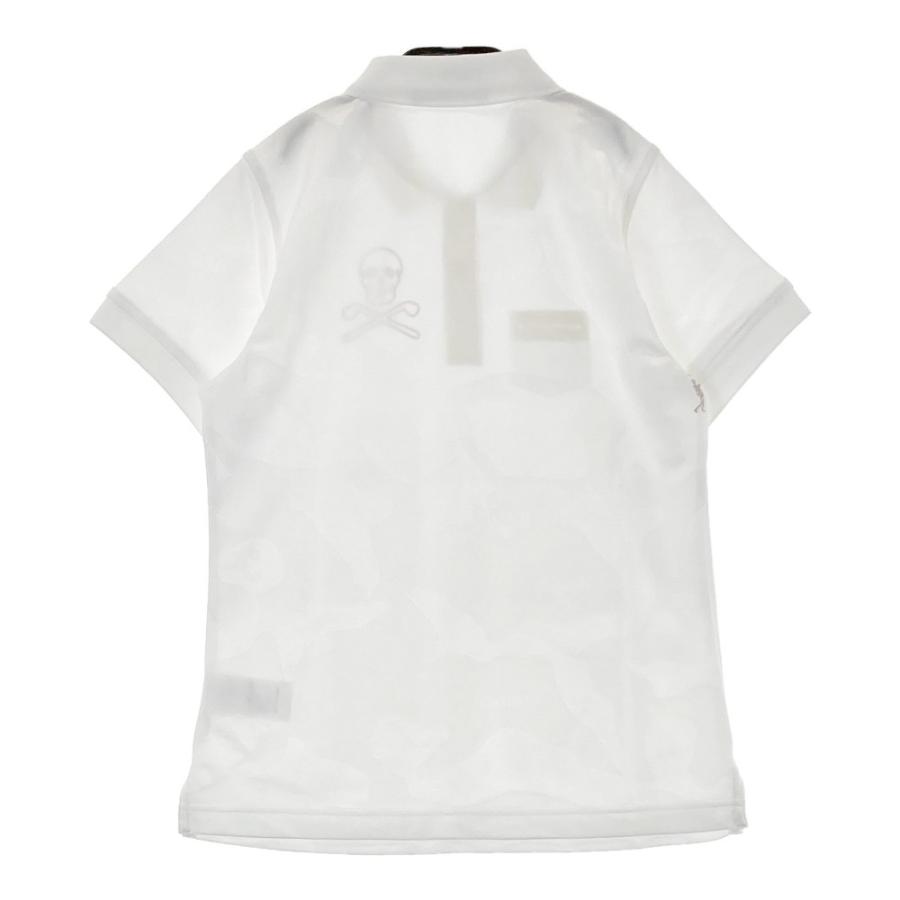 サイズ：38 MARK&LONA マークアンドロナ  半袖ポロシャツ カモフラ柄 ホワイト系 [240101266810] ゴルフウェア レディース ストスト MARK&LONA マークアンドロナ 半袖ポロシャツ カモフラ柄