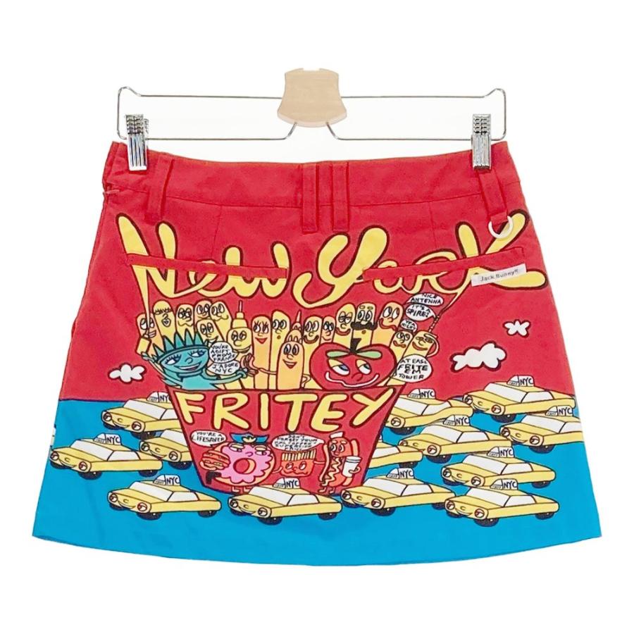 サイズ：1 JACK BUNNY ジャックバニー ×PETER MARCO 2022年モデル インナー付スカート 総柄 レッド系 [240101266818] ゴルフウェア レディース ストスト JACK BUNNY ジャックバニー ×PETER MARCO 2022年モデル インナー