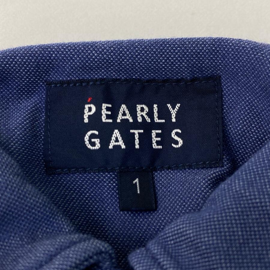 PEARLY GATES パーリーゲイツ 2023年モデル 長袖ポロシャツ ボタンダウン  ネイビー系 1 ゴルフウェア レディースの画像
