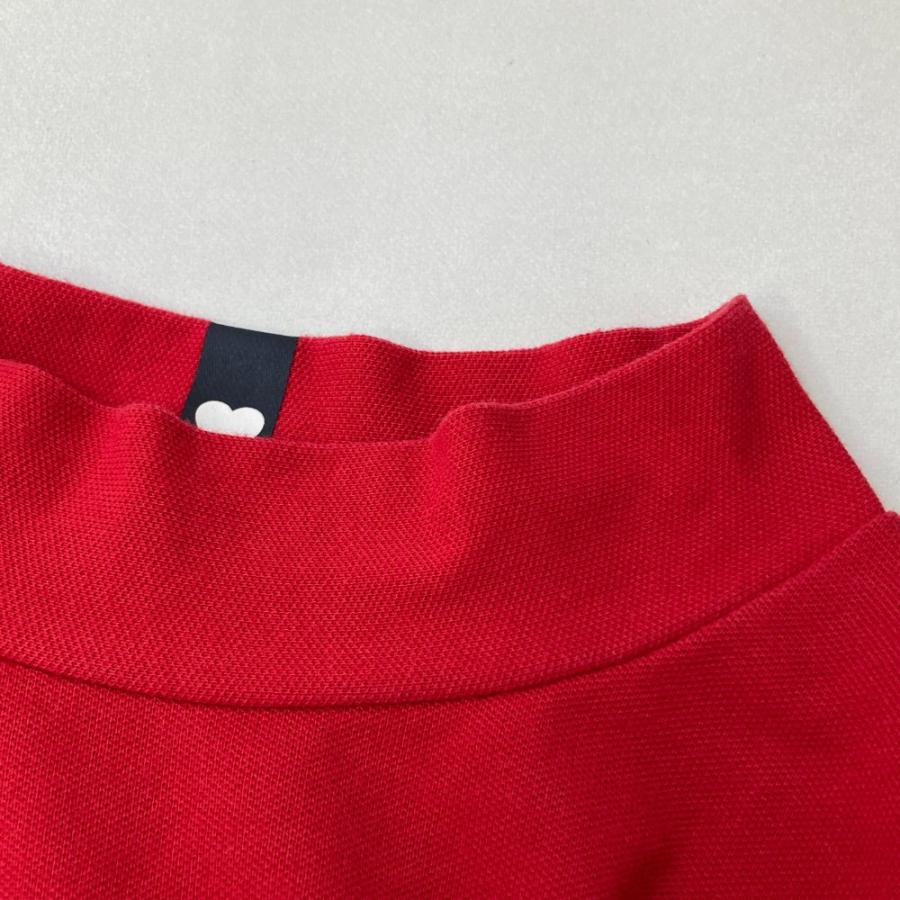 サイズ：0 PEARLY GATES パーリーゲイツ  モックネック 半袖Tシャツ  レッド系 [240101446692] ゴルフウェア レディース ストスト PEARLY GATES パーリーゲイツ モックネック 半袖Tシャツ レッド