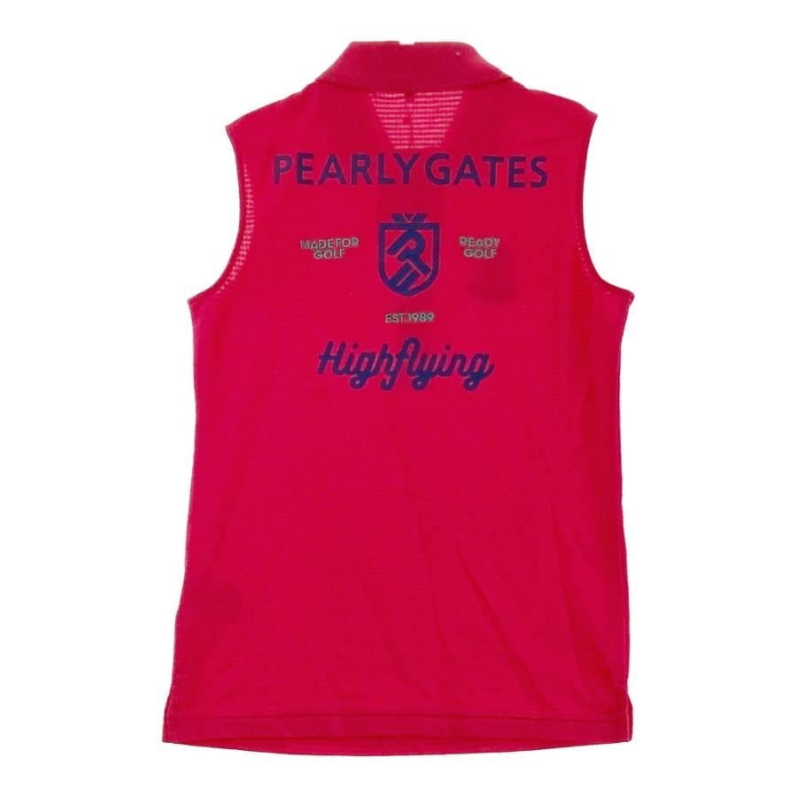 【美品】PEARLY GATES パーリーゲイツ  ノースリーブ ポロシャツ  レッド系 00 ゴルフウェア レディースの画像