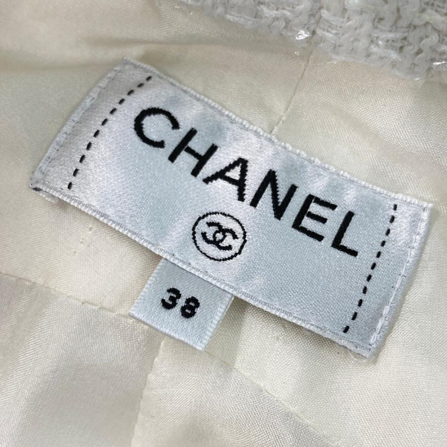 CHANEL シャネル38サイズ　ホワイトワイドパンツ CHANELシャネルホワイトワイドパンツ38