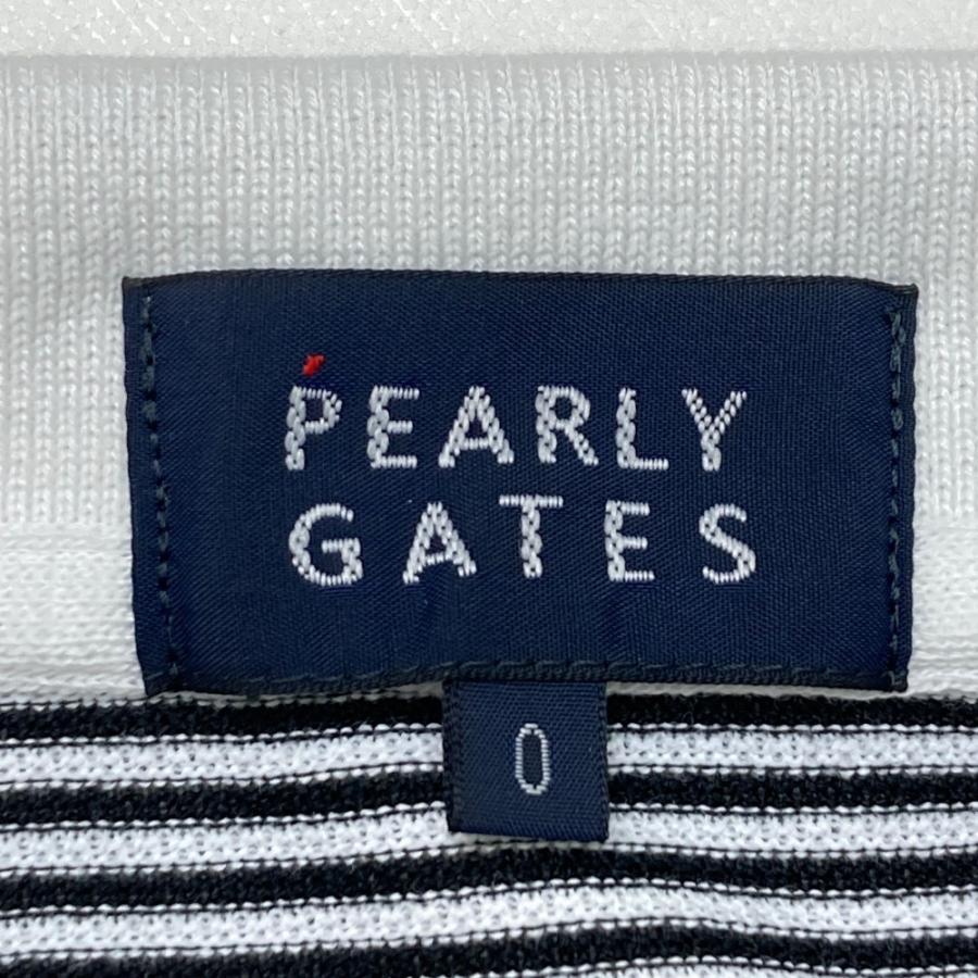 PEARLY GATES パーリーゲイツ 2023年モデル ノースリーブ ポロシャツ ボーダー柄 ホワイト系 0 ゴルフウェア レディースの画像