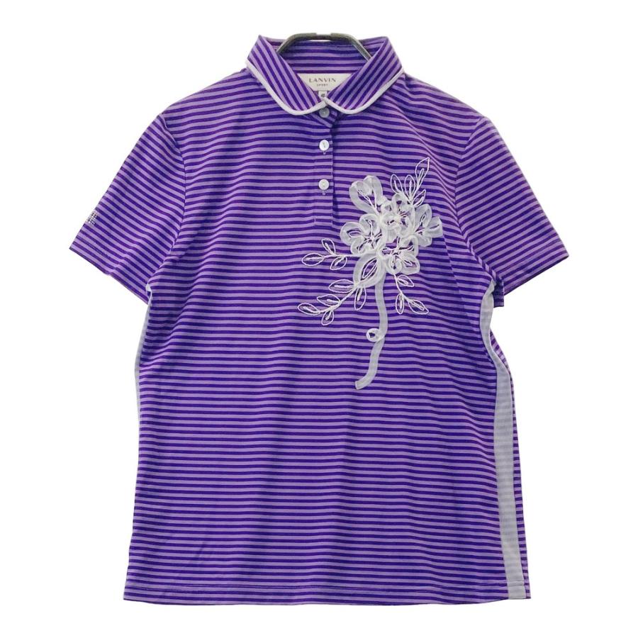 ランバンスポール ゴルフ ポロシャツ 日本製 パープル ドット サイズ40 LANVIN SPORT セール SALE 公式 ランバン スポール 長袖