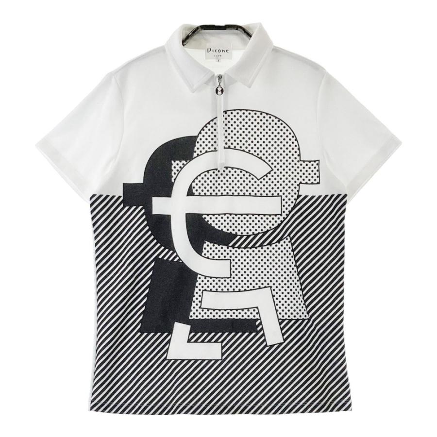 PICONE CLUB ピッコーネクラブ ハーフジップ 半袖ポロシャツ 総柄 