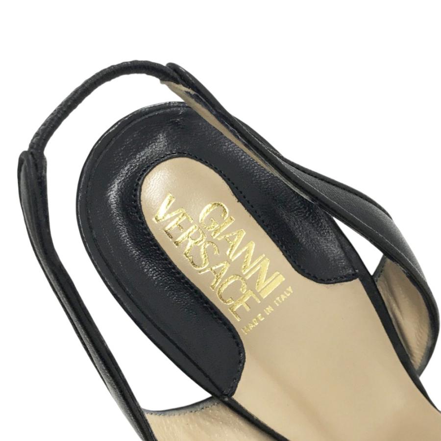 GIANNI VERSACE ジャンニ ヴェルサーチ レザーパンプス ブラック系 38 