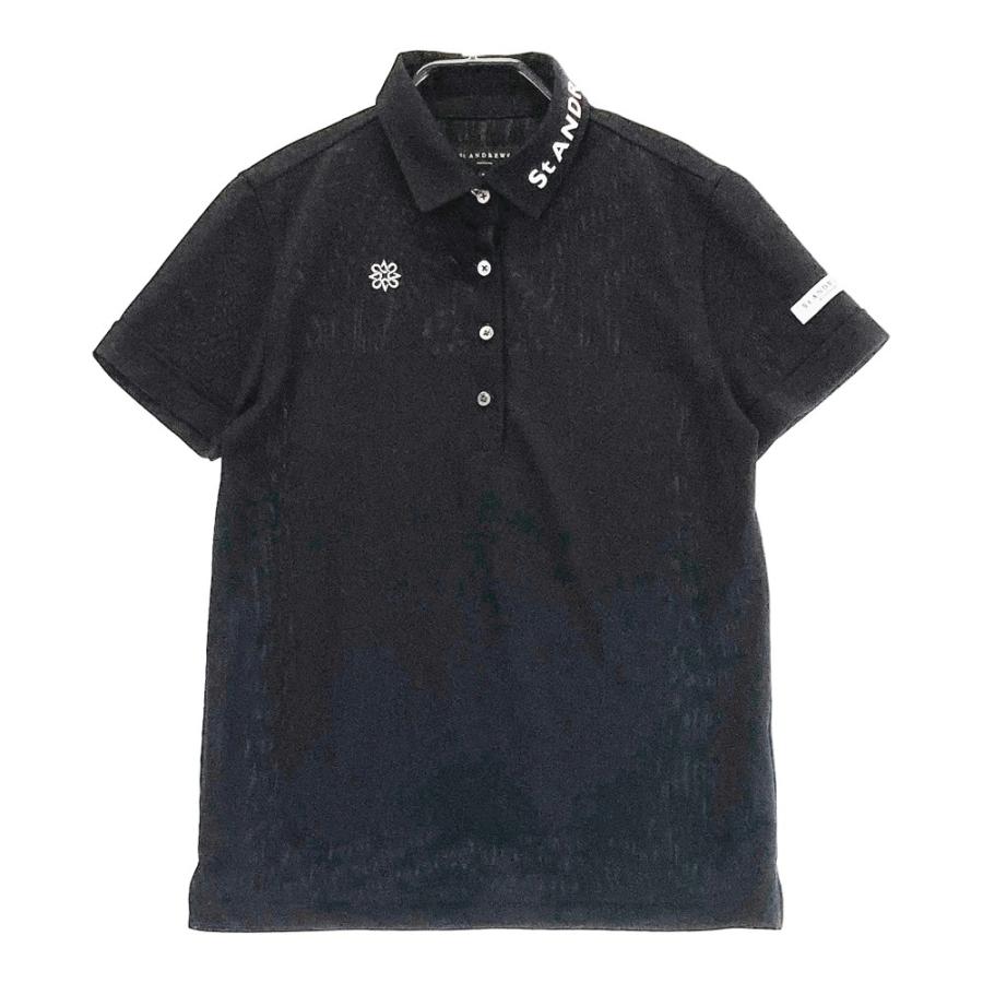 ST ANDREWS セントアンドリュース 半袖ポロシャツ ブラック系 S ゴルフ  