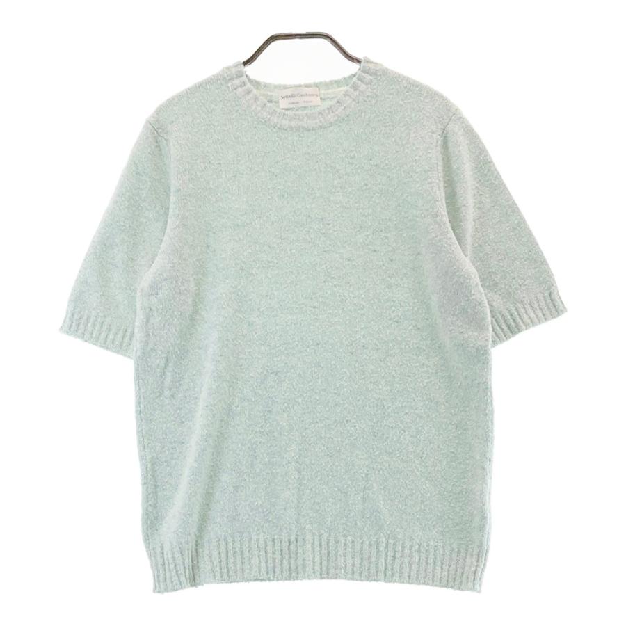 settefili cashmere セッテフィーリ カシミア 半袖 ニット ブルー系 46 