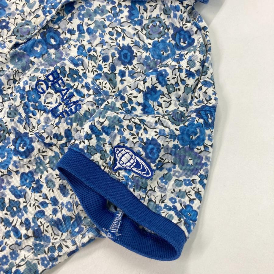 BEAMS GOLF ビームスゴルフ 半袖ポロシャツ 花 総柄 ネイビー系